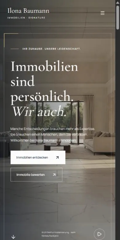Ilona Baumann Immobilien – Mobil-Ansicht